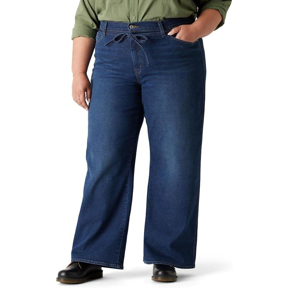 imageLevi Strauss Signature Gold Womens Heritage Belted Wide Leg Jeans Also Available in PlusPlus New Bayou Blues