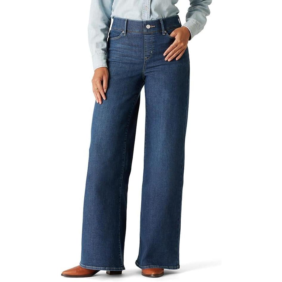 imageLevi Strauss Signature Gold Womens Totally Shaping Ultimate Pullon Wide Leg Jeans Also Available in PlusNew Blue Legend