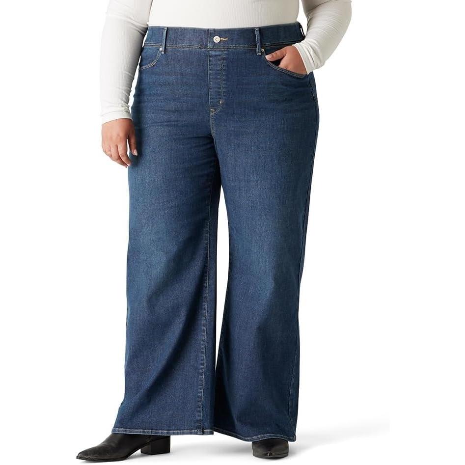 imageLevi Strauss Signature Gold Womens Totally Shaping Ultimate Pullon Wide Leg Jeans Also Available in PlusNew Blue Legend Plus