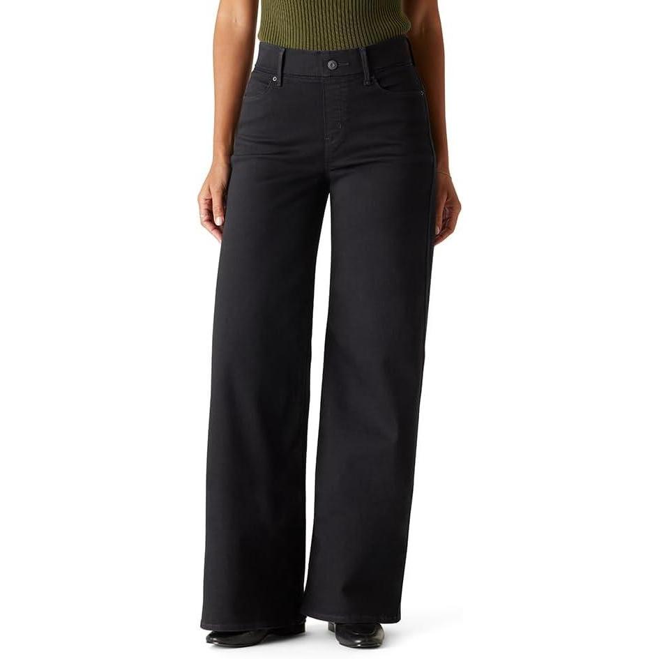 imageLevi Strauss Signature Gold Womens Totally Shaping Ultimate Pullon Wide Leg Jeans Also Available in PlusNew Noir