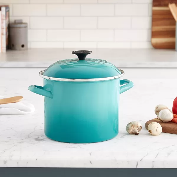 imageLe Creuset Enamel On Steel Stockpot 8 qt OysterCaribbean