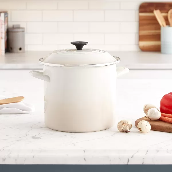 imageLe Creuset Enamel On Steel Stockpot 8 qt OysterMeringue