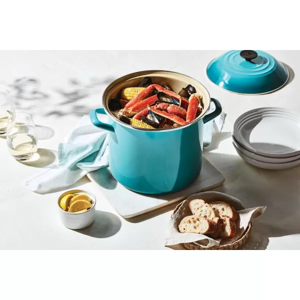imageLe Creuset Enamel On Steel Stockpot 8 qt OysterOlive