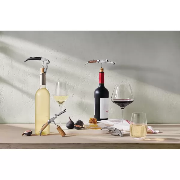 imageLe Creuset Black Walnut OneStep Waiters Friend Corkscrew Wine OpenerStainless Steel