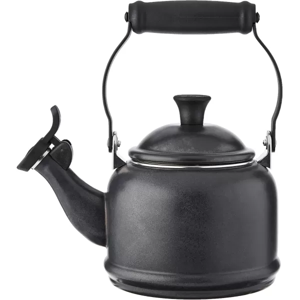 imageLe Creuset Enamel On Steel Demi Kettle ampamp Stoneware Set of 2 Mugs 125 qt Kettle ampamp 2 14 oz Mugs CeriseLicorice