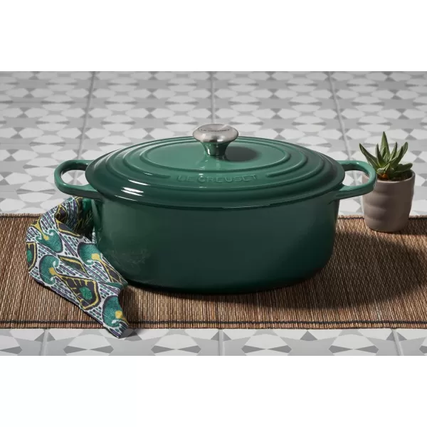 imageLe Creuset Enameled Cast Iron Signature Oval Dutch Oven 5 qt  WhiteArtichaut