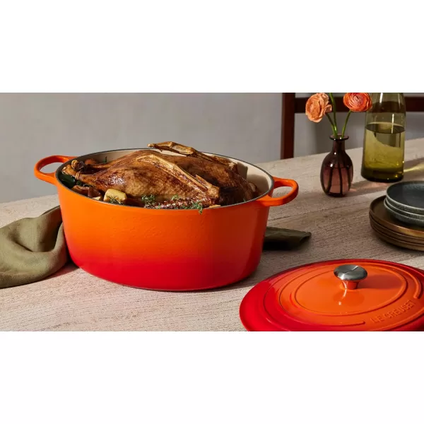 imageLe Creuset Enameled Cast Iron Signature Oval Dutch Oven 5 qt  WhiteCaribbean