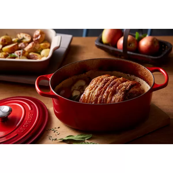 imageLe Creuset Enameled Cast Iron Signature Oval Dutch Oven 5 qt  WhiteOlive