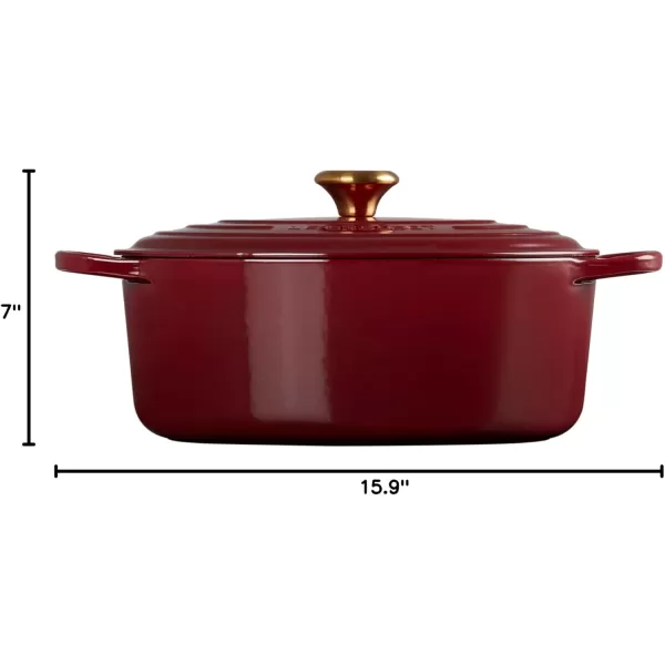 imageLe Creuset Enameled Cast Iron Signature Oval Dutch Oven 5 qt  WhiteRhone