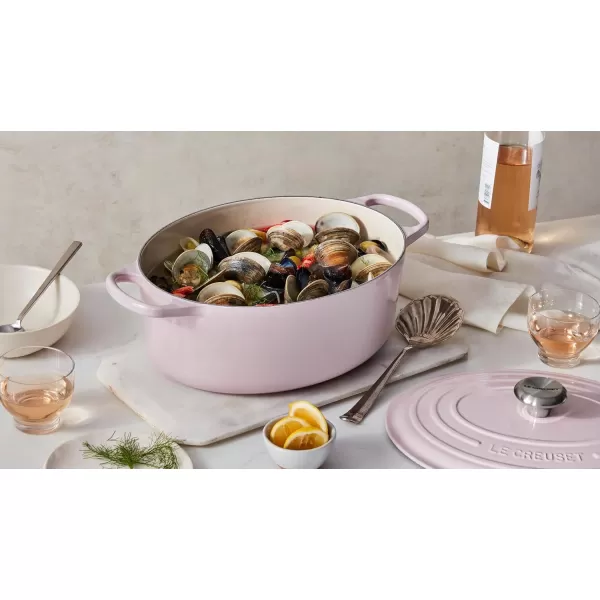 imageLe Creuset Enameled Cast Iron Signature Oval Dutch Oven 5 qt  WhiteShallot