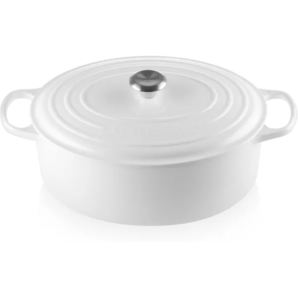 imageLe Creuset Enameled Cast Iron Signature Oval Dutch Oven 5 qt  WhiteWhite