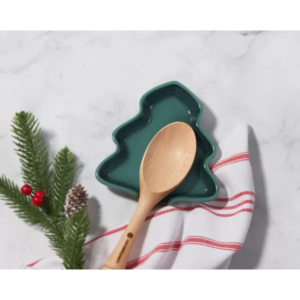 imageLe Creuset Nol Collection Stoneware Holiday Tree Spoon Rest WhiteArtichaut