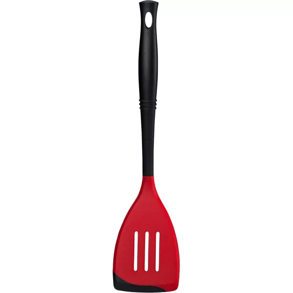 imageLe Creuset Revolution BiMaterial Slotted Turner 135quot x 25quot CeriseCerise Cherry Red