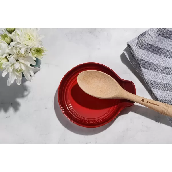 imageLe Creuset Revolution Solid Spoon 125quot x 25quot WoodSolid Spoon