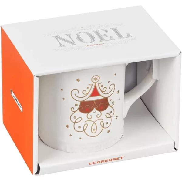 imageLe Creuset Stoneware Noel Collection Tree Mug 14 oz White wAppliqueDark Skinned Santa