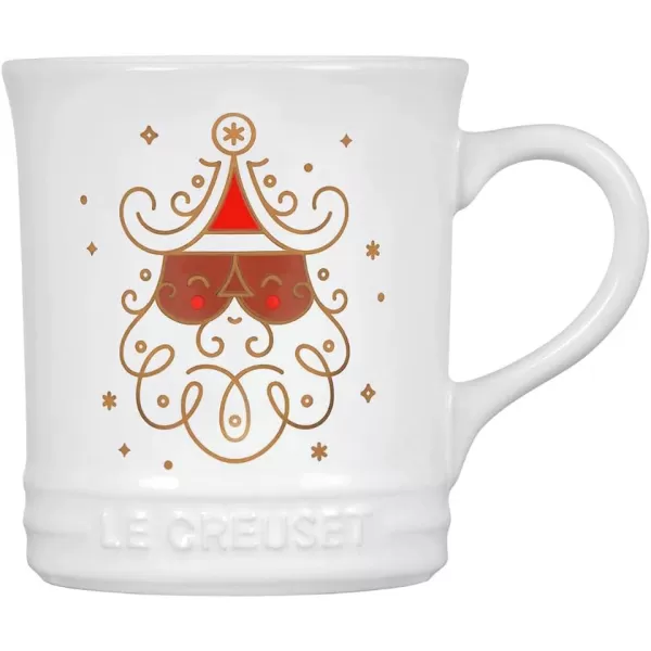 imageLe Creuset Stoneware Noel Collection Tree Mug 14 oz White wAppliqueDark Skinned Santa