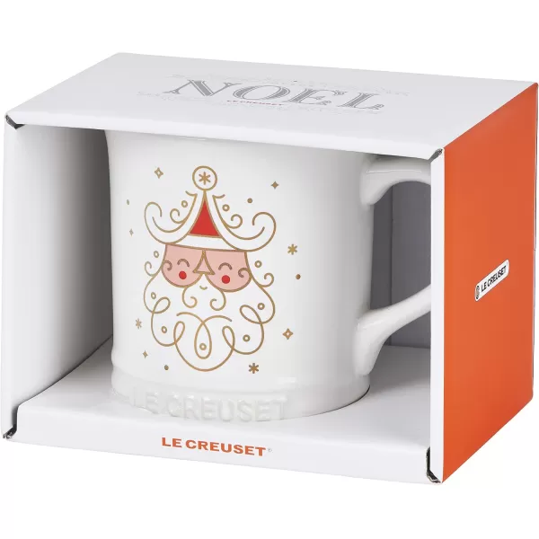 imageLe Creuset Stoneware Noel Collection Tree Mug 14 oz White wAppliqueLight Skinned Santa
