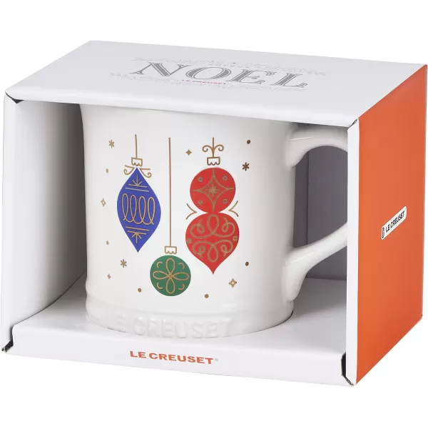 imageLe Creuset Stoneware Noel Collection Tree Mug 14 oz White wAppliqueOrnament Mug