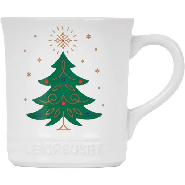 imageLe Creuset Stoneware Noel Collection Tree Mug 14 oz White wAppliqueTree Mug