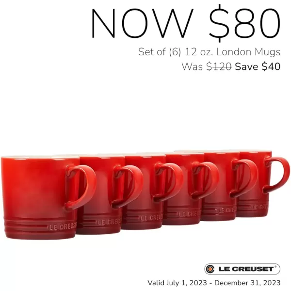 imageLe Creuset Stoneware Set of 6 London Mugs 12 oz Each MultiColorMulticolor