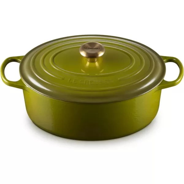 imageLe Creuset Enameled Cast Iron Signature Oval Dutch Oven 5 qt  WhiteOlive