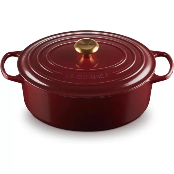 imageLe Creuset Enameled Cast Iron Signature Oval Dutch Oven 5 qt  WhiteRhone