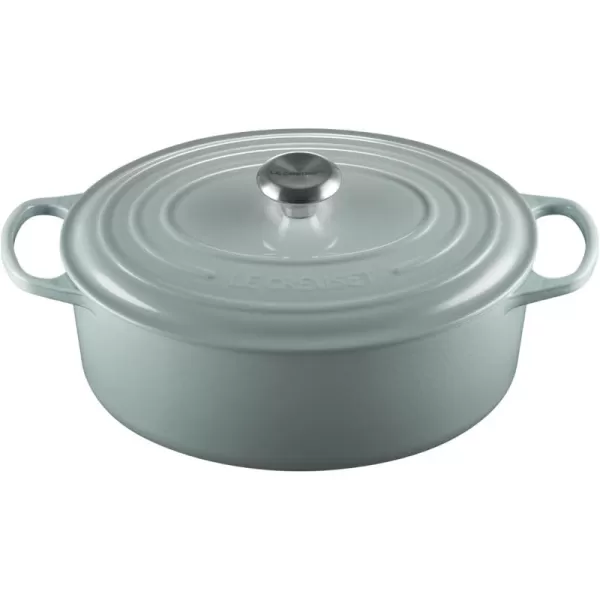 imageLe Creuset Enameled Cast Iron Signature Oval Dutch Oven 5 qt  WhiteSea Salt