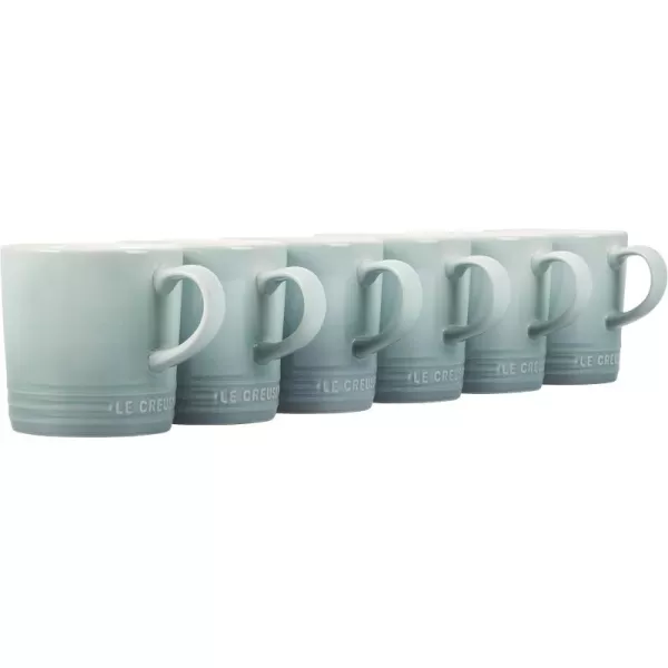 imageLe Creuset Stoneware Set of 6 London Mugs 12 oz Each MultiColorSea Salt