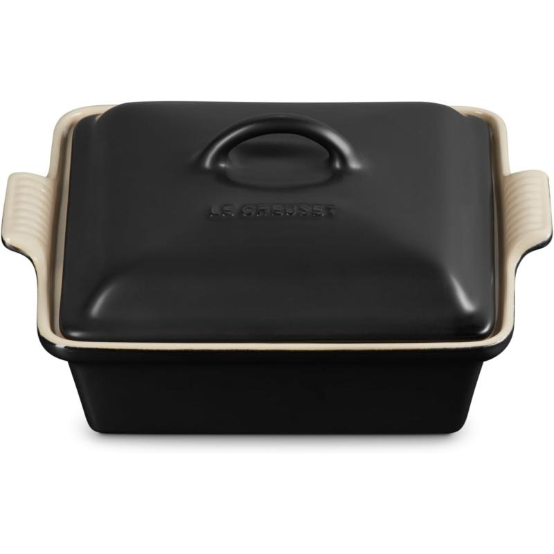 imageLe Creuset Stoneware Heritage Covered Square Casserole 9Inch ArtichautLicorice