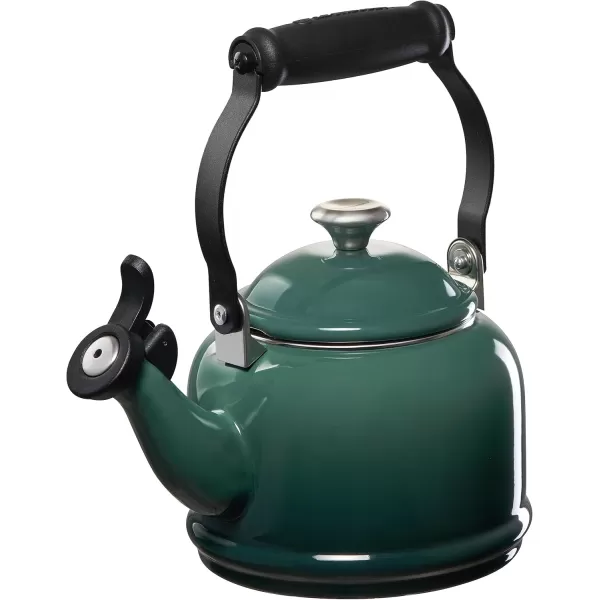 imageLe Creuset Enamel On Steel Demi Kettle with Metal Finishes ampamp Stoneware Set of 2 Mugs 125 qt Kettle ampamp 2 14 oz Mugs Sea SaltArtichaut