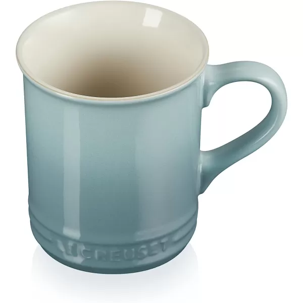 imageLe Creuset Enamel On Steel Demi Kettle with Metal Finishes ampamp Stoneware Set of 2 Mugs 125 qt Kettle ampamp 2 14 oz Mugs Sea SaltSea Salt