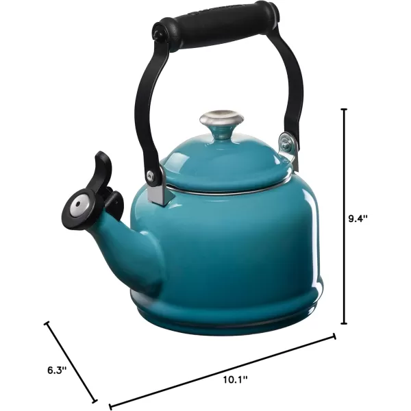 imageLe Creuset Enamel On Steel Demi Tea Kettle with Metal Finishes 125 qt ArtichautCaribbean