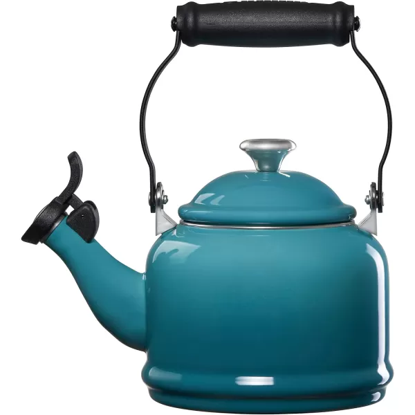 imageLe Creuset Enamel On Steel Demi Tea Kettle with Metal Finishes 125 qt ArtichautCaribbean