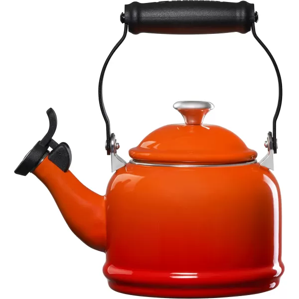 imageLe Creuset Enamel On Steel Demi Tea Kettle with Metal Finishes 125 qt ArtichautFlame