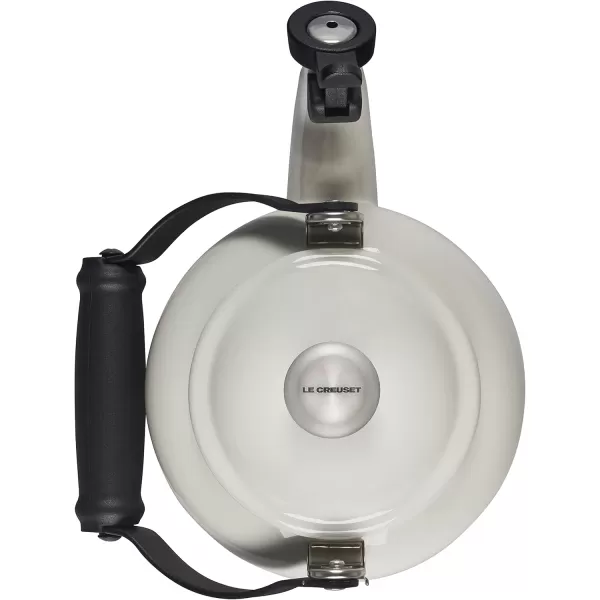 imageLe Creuset Enamel On Steel Demi Tea Kettle with Metal Finishes 125 qt ArtichautMeringue