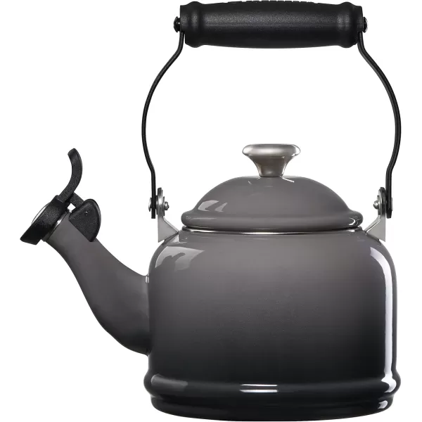 imageLe Creuset Enamel On Steel Demi Tea Kettle with Metal Finishes 125 qt ArtichautOyster