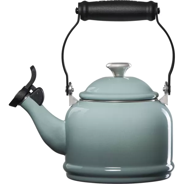 imageLe Creuset Enamel On Steel Demi Tea Kettle with Metal Finishes 125 qt ArtichautSea Salt