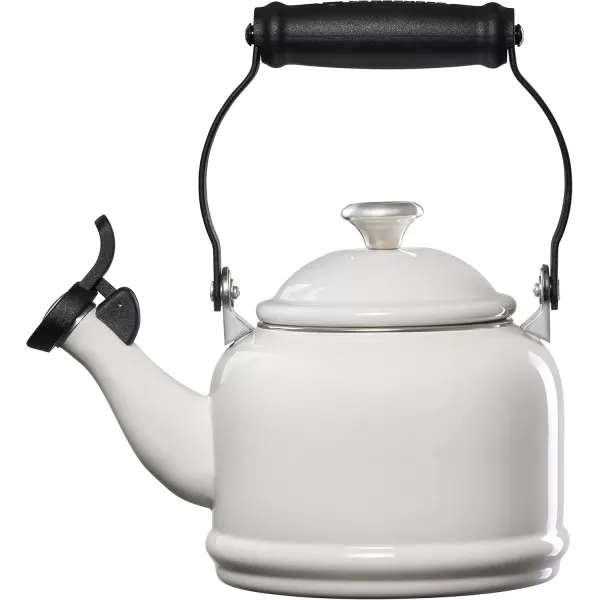 imageLe Creuset Enamel On Steel Demi Tea Kettle with Metal Finishes 125 qt ArtichautWhite