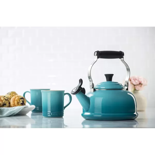 imageLe Creuset Enamel On Steel Whistling Tea Kettle 17 qt CeriseCaribbean