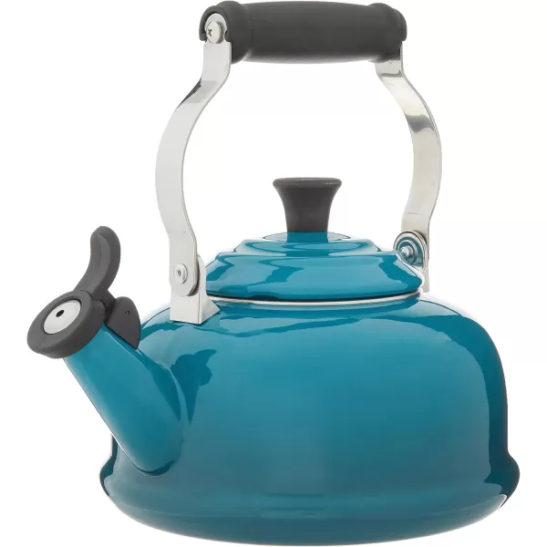 imageLe Creuset Enamel On Steel Whistling Tea Kettle 17 qt CeriseDeep Teal