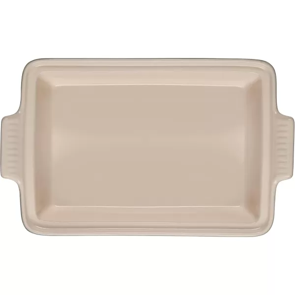 imageLe Creuset Olive Branch Collection Stoneware Heritage Covered Rectangular Casserole 4 qt Marseille with Embossed LidArtichaut