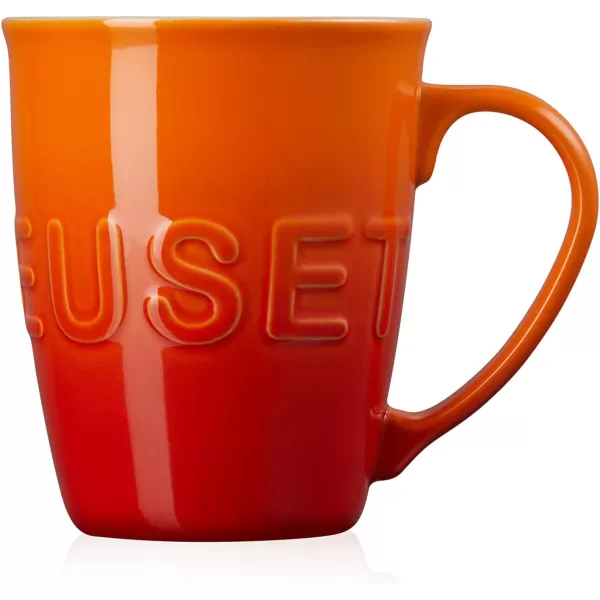 imageLe Creuset Stoneware 20 oz ExtraLarge Logo Coffee Mug CeriseFlame