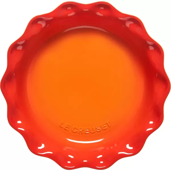 imageLe Creuset Stoneware 9quot Heritage Pie Dish CeriseFlame