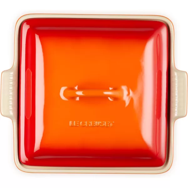 imageLe Creuset Stoneware Heritage Covered Square Casserole 9Inch ArtichautFlame