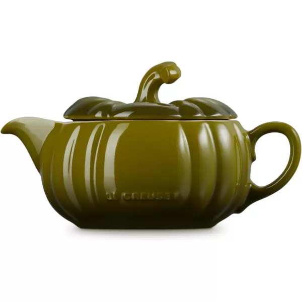 imageLe Creuset Stoneware Pumpkin Gravy Boat with Lid 14 oz WhiteOlive