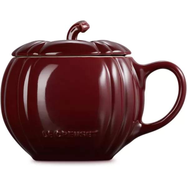 imageLe Creuset Stoneware Pumpkin Mug with Lid 14 oz WhiteRhone