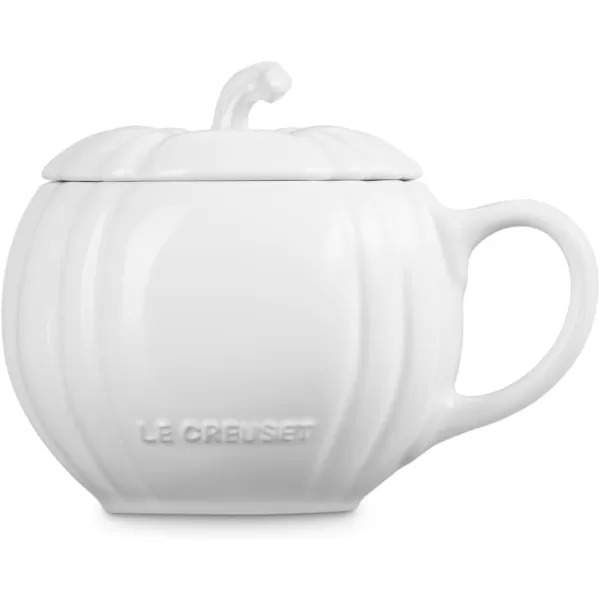 imageLe Creuset Stoneware Pumpkin Mug with Lid 14 oz WhiteWhite