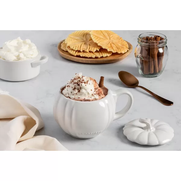 imageLe Creuset Stoneware Pumpkin Mug with Lid 14 oz WhiteWhite