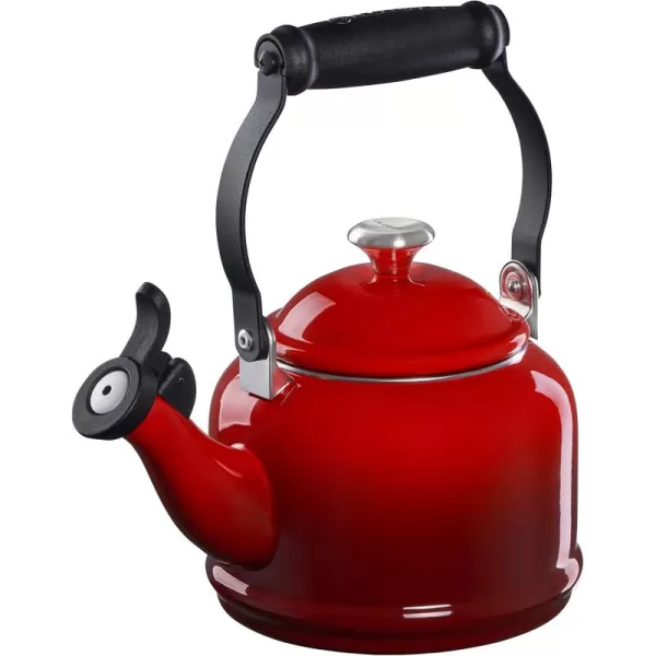 imageLe Creuset Enamel On Steel Demi Tea Kettle with Metal Finishes 125 qt ArtichautCerise