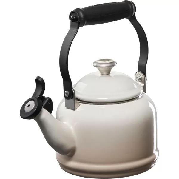 imageLe Creuset Enamel On Steel Demi Tea Kettle with Metal Finishes 125 qt ArtichautMeringue